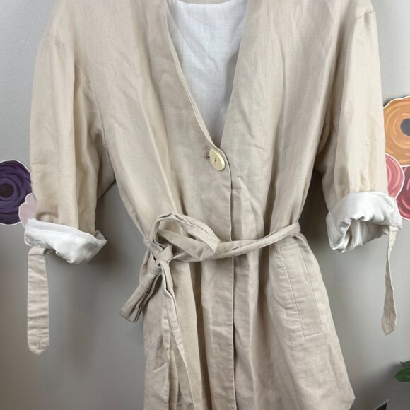 Zara Linen Blend Casual Jacket - Size - XS - Picture 4 of 4